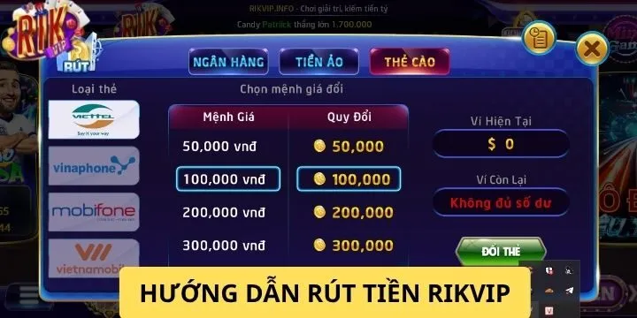 Hướng dẫn rút tiền Rikvip dành cho mọi người chơi