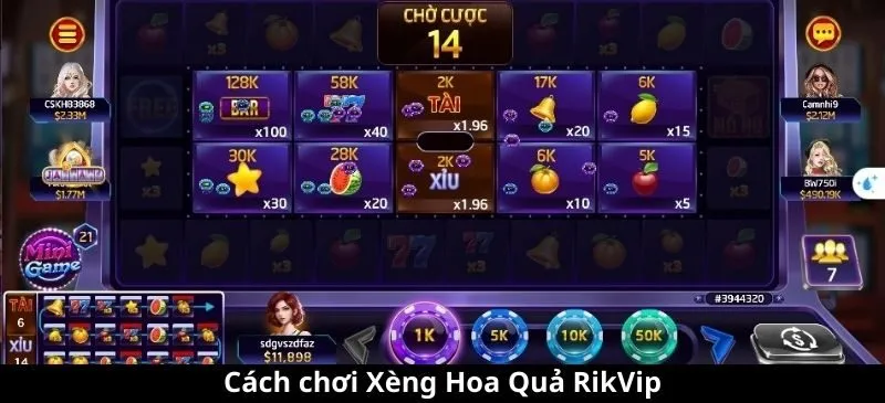 Cách chơi Xèng Hoa Quả RikVip