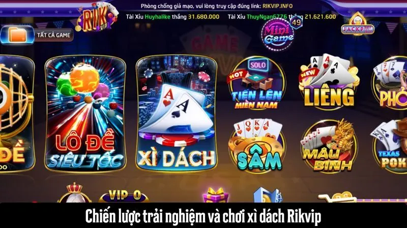 Chiến lược chơi xì dách trên Rikvip