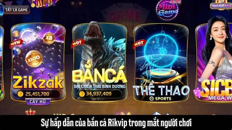 Sự hấp dẫn của bắn cá Rikvip trong mắt người chơi