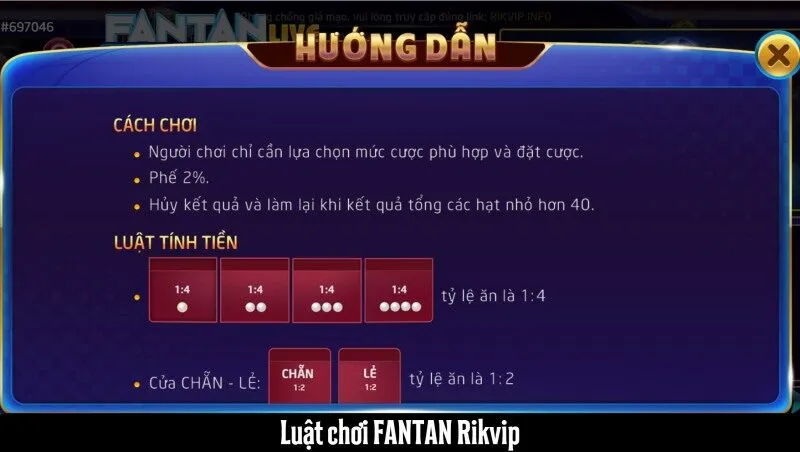 Giới thiệu Fantan Rikvip về luật chơi cơ bản