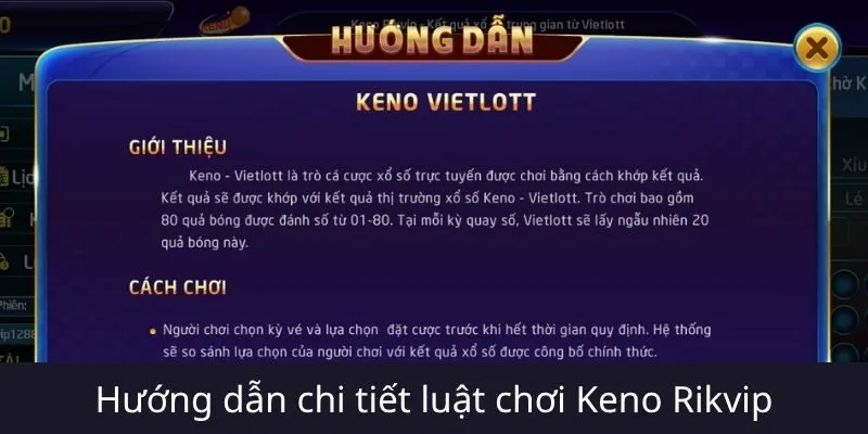 Luật chơi Keno Rikvip dành cho người mới