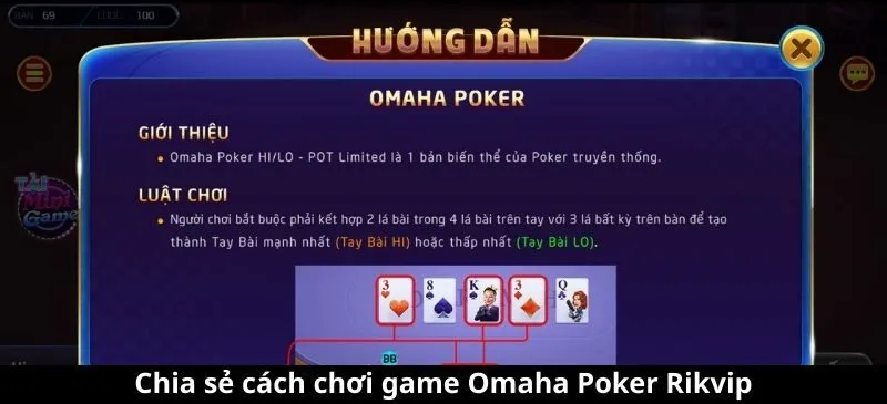 Chia sẻ cách chơi game Omaha Poker Rikvip