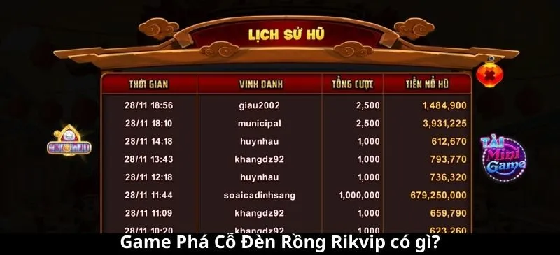 Game Phá Cỗ Đèn Rồng Rikvip có gì?